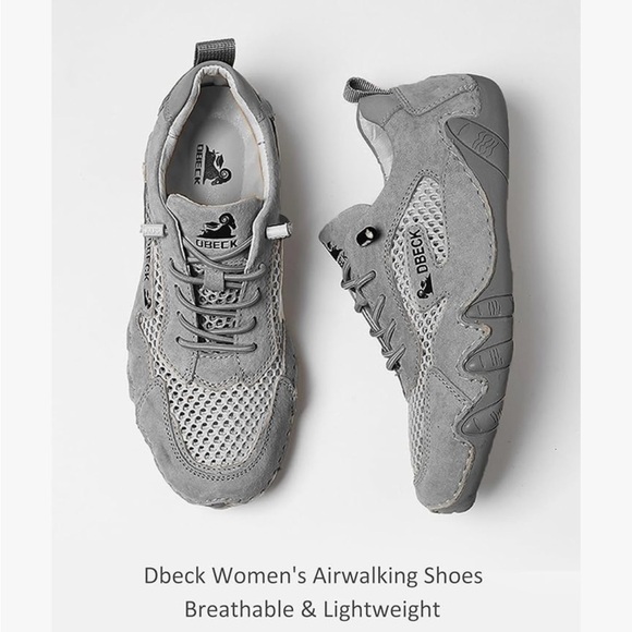 Dbeck AirWalker Ultralight Breathable Mesh Gray Suede Comfort Shoes Men’s Size 8 - Picture 3 of 14